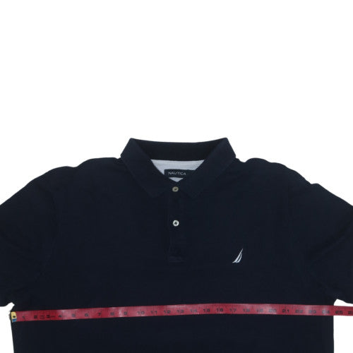 Nautica Men's Black Cotton Short Sleeve Polo Shirt XL Regular Fit
