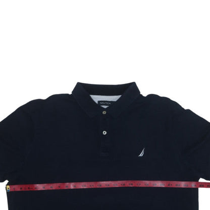 Nautica Men's Black Cotton Short Sleeve Polo Shirt XL Regular Fit
