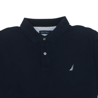 Nautica Men's Black Cotton Short Sleeve Polo Shirt XL Regular Fit
