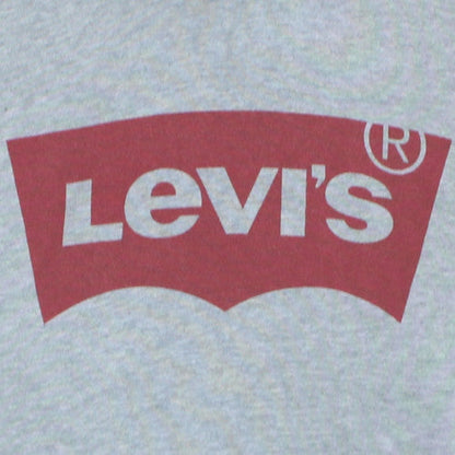 Levi's Men's Grey XL Pullover Hoodie with Logo Print