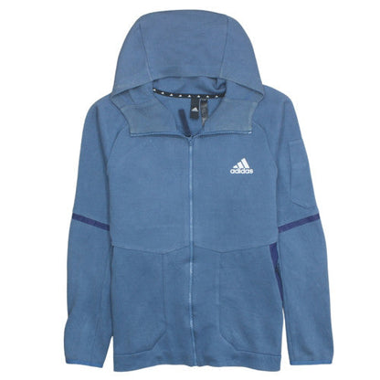 Adidas Men's Blue Full Zip Hoodie Size L Regular Fit Sportswear