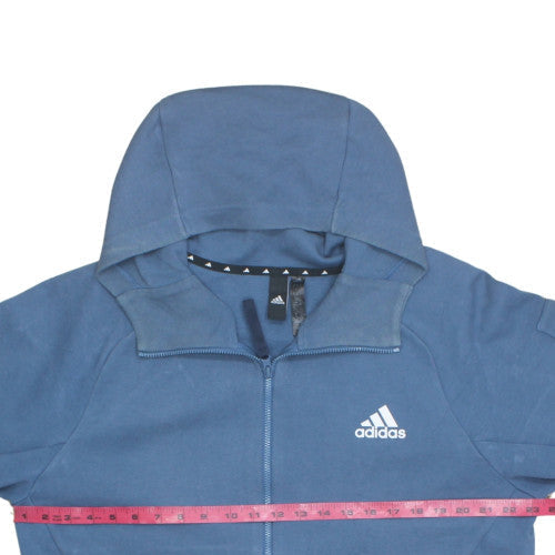 Adidas Men's Blue Full Zip Hoodie Size L Regular Fit Sportswear