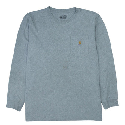 Carhartt Men's Grey Long Sleeve Relaxed Fit Jersey Work Shirt L