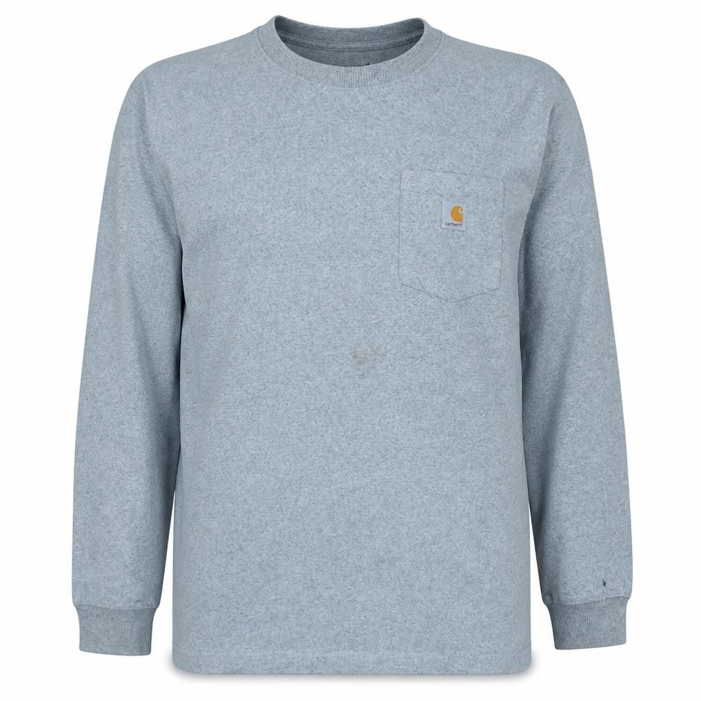 Carhartt Men's Grey Long Sleeve Relaxed Fit Jersey Work Shirt L