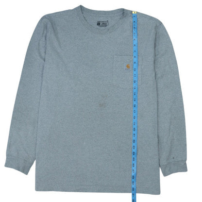 Carhartt Men's Grey Long Sleeve Relaxed Fit Jersey Work Shirt L