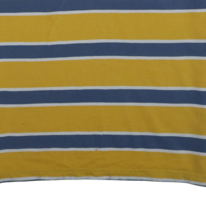 Nautica Jeans Co. Men's Yellow Blue Striped Polo Shirt XL Cotton