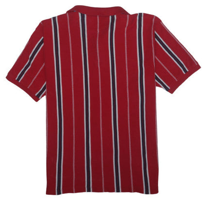 Tommy Hilfiger Men's Red Striped Polo Shirt XL Cotton Classic