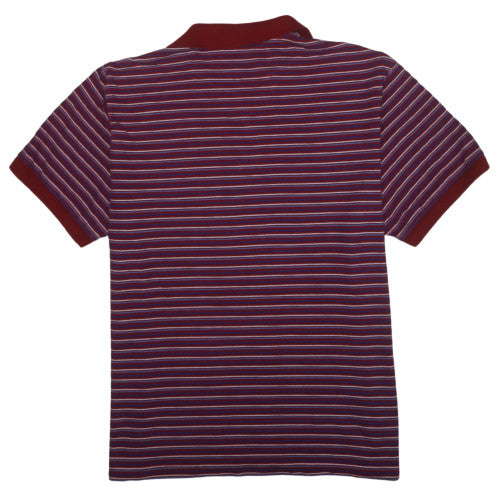 Chaps Men's Red Striped Short Sleeve Cotton Polo Shirt XL