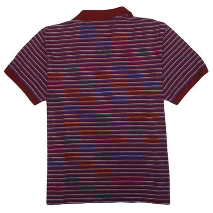 Chaps Men's Red Striped Short Sleeve Cotton Polo Shirt XL