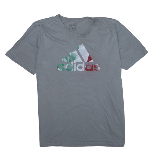 Adidas Men's Grey 2XL Regular Fit Graphic Sports T-Shirt