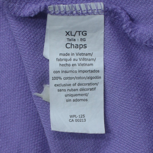 Chaps Men's Purple Cotton Short Sleeve Polo Shirt XL