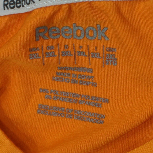 Reebok Men's Orange 3XL Sports Crew Neck Short Sleeve T-Shirt