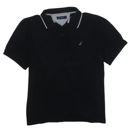 Nautica Men's Black XL Collared Cotton Short Sleeve T-Shirt