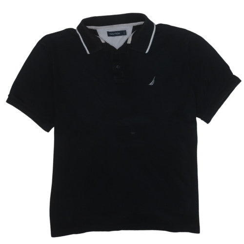 Nautica Men's Black XL Collared Cotton Short Sleeve T-Shirt