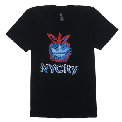 Adidas Men Black NYC Graphic Print Cotton T-Shirt Size L