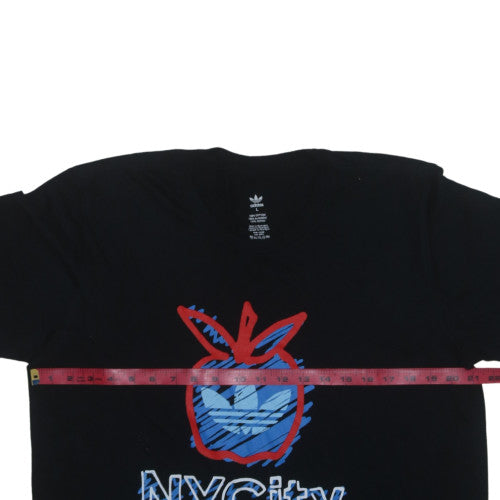 Adidas Men Black NYC Graphic Print Cotton T-Shirt Size L