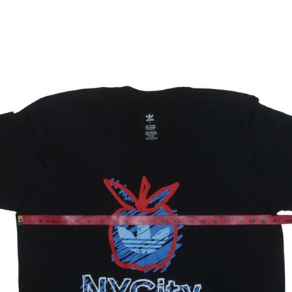 Adidas Men Black NYC Graphic Print Cotton T-Shirt Size L