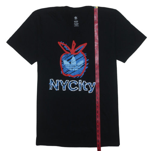 Adidas Men Black NYC Graphic Print Cotton T-Shirt Size L