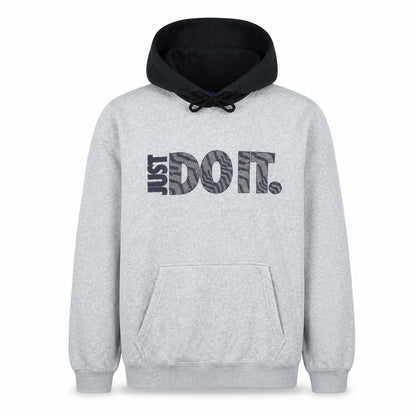 Nike Men's Grey Pullover Hoodie M Graphic Fleece Sportswear