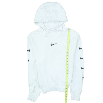 Nike Men's White XS Pullover Hoodie with Logo and Drawstring