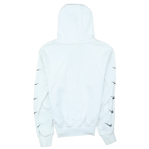 Nike Men's White XS Pullover Hoodie with Logo and Drawstring