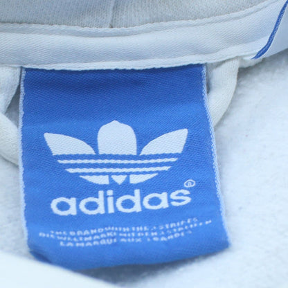 Adidas Men's White Blue Trefoil Pullover Hoodie Size M
