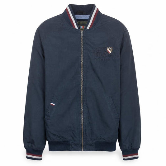 Santa Monica Polo Club Men's Blue Bomber Jacket Size S Cotton Blend