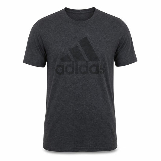 Adidas Men's Grey Short Sleeve Logo T-Shirt Medium