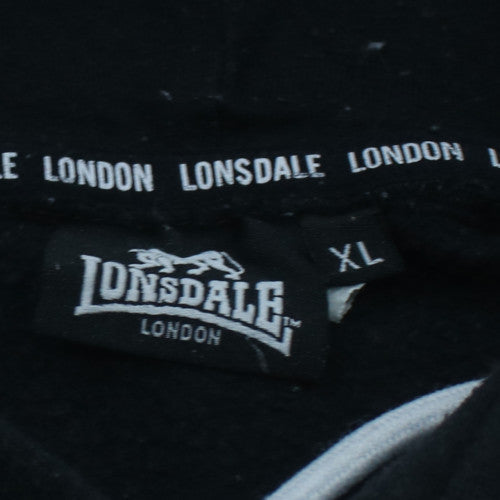 Lonsdale London Mens Black XL Pullover Hoodie Long Sleeve Sportswear