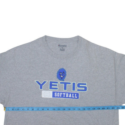Champion Men's Grey Yeti Softball Graphic Athletic T-Shirt XL