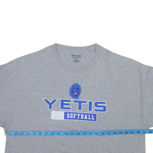 Champion Men's Grey Yeti Softball Graphic Athletic T-Shirt XL