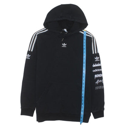 Adidas Mens Black Pullover Hoodie Size L Graphic Print Sportswear