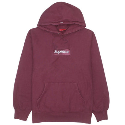 Supreme Men's Red Pullover Hoodie L Logo Fleece Streetwear