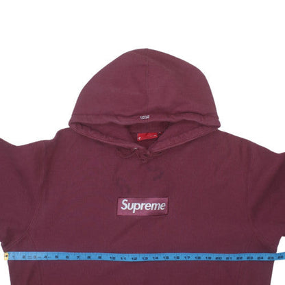 Supreme Men's Red Pullover Hoodie L Logo Fleece Streetwear