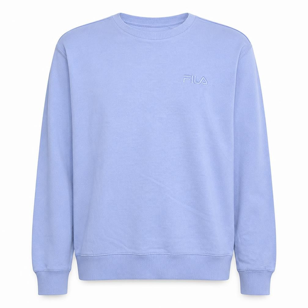 Fila Men's Blue Crew Neck Long Sleeve Cotton Blend Sweatshirt - Size L