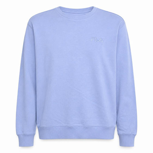 Front view of Fila Men's Blue Crew Neck Long Sleeve Cotton Blend Sweatshirt -, size L