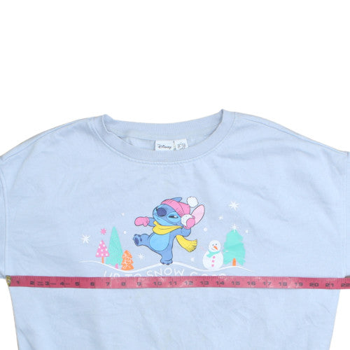 Disney Women Blue Stitch Sweatshirt Small UK 10/12 Pullover Graphic