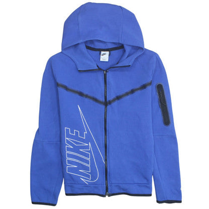 Nike Men's Blue Full Zip Hoodie M Graphic Print Athletic Sweatshirt