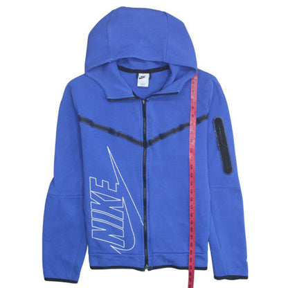 Nike Men's Blue Full Zip Hoodie M Graphic Print Athletic Sweatshirt