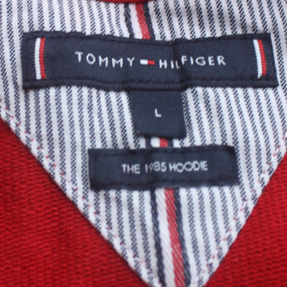 Tommy Hilfiger Mens Red L Pullover Hoodie Classic Cotton Blend
