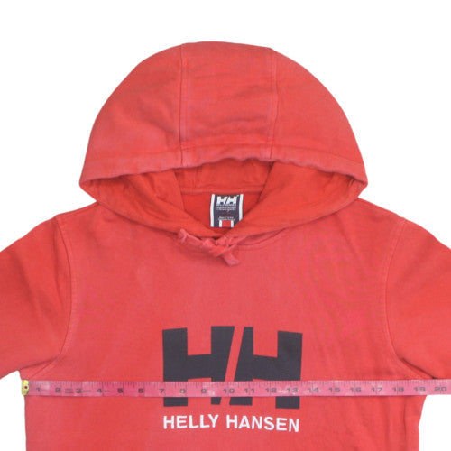 Helly Hansen Men's Red Pullover Hoodie S Logo Graphic Cotton Sweatshirt