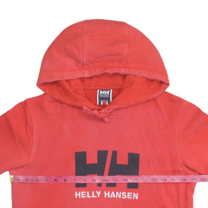 Helly Hansen Men's Red Pullover Hoodie S Logo Graphic Cotton Sweatshirt