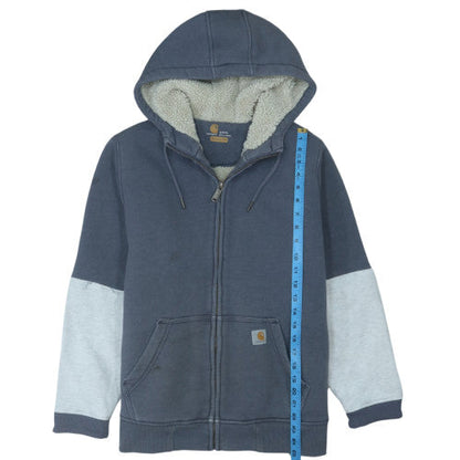 Carhartt Women's Blue Relaxed Fit Hooded Lined Jacket Size 14