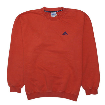 Adidas Men's Red Pullover Crew Neck Fleece Sweatshirt Size M