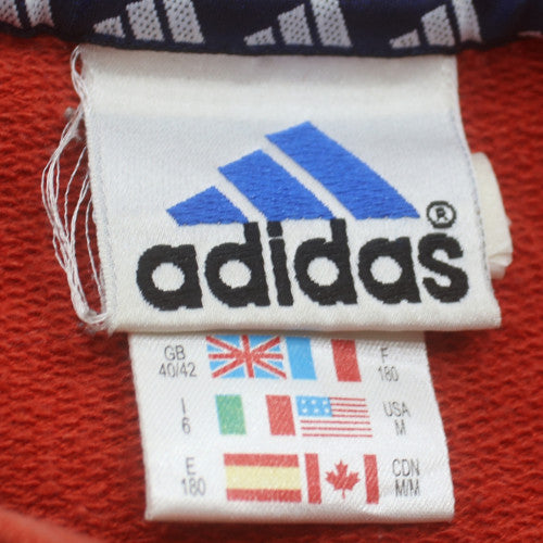Adidas Men's Red Pullover Crew Neck Fleece Sweatshirt Size M