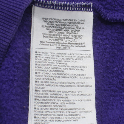 Nike Men’s Purple Pullover Fleece Hoodie Size L Regular Fit