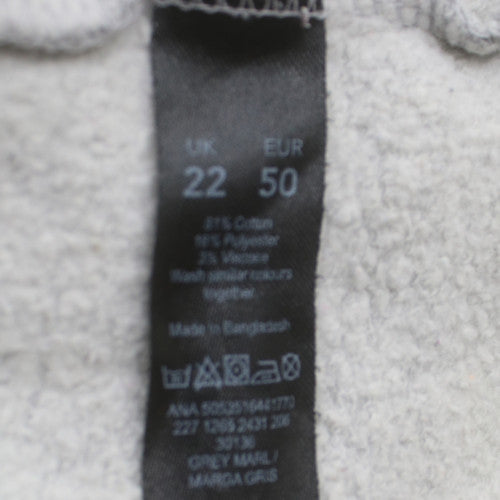 George Women Grey Full Zip Hoodie Size 22 Cotton Blend Casual