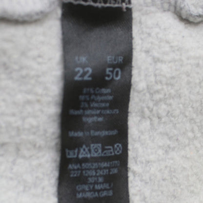 George Women Grey Full Zip Hoodie Size 22 Cotton Blend Casual