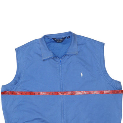 Ralph Lauren Polo Golf Men's Blue XL Sleeveless Full Zip Cotton Top