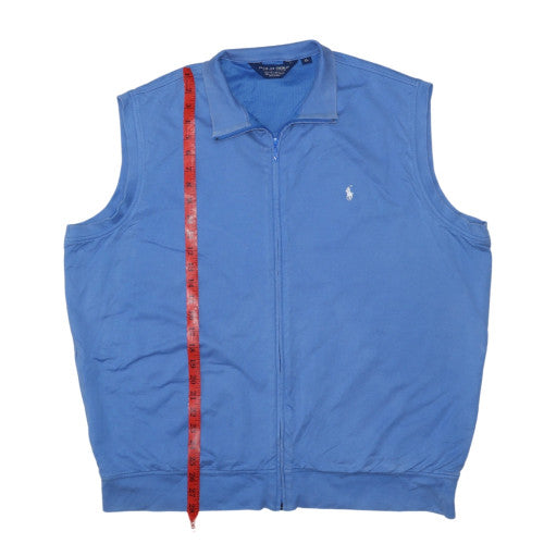 Ralph Lauren Polo Golf Men's Blue XL Sleeveless Full Zip Cotton Top